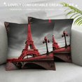 thumbnail image 3 of ARISTURING Paris Pillow Covers Vintage France Street Red Umbrella Eiffel Tower Throw Pillow Cases European Bridge Capital City Style Print Cushion Cover Home Sofa Decor, 3 of 5