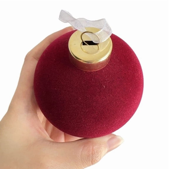 Lilixerw 18 PCS Flocked Velvet Christmas Ball Ornaments,3.15 Inch Wine Red Decorative Balls with Hanging Ropes,Plastic Xmas Tree Decor for Home Party Festive Supplies