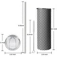 thumbnail image 5 of 20oz Black White Small Checkered Pattern Skinny Tumblers Stainless Steel Tumbler with Lid and Straw,Vacuum Insulated Double Wall Travel Tumbler Cups with Cleaning Brush for Coffee,Tea, 5 of 6