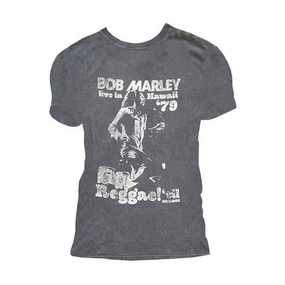 Bob Marley  Adult Hawaii Snow Washed T-Shirt