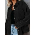 thumbnail image 6 of Womens Corduroy Button Down Shacket Casual Long Sleeve Shirt Jacket Oversized Blouses Tops, 6 of 8