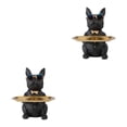 thumbnail image 1 of Inteprter Almacenamiento de la bandeja de la alcancía: agregue encanto a su hogar con una elegante pieza de acento Decoración elegante Llavero negro 2piezas, 1 of 6