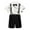 White, variant on Gyexs Boy Easter Outfit Semi Formal Outfit Short Sleeve Button Down Dress Shirts Bowtie Suspender Shorts Toddler Kids Boys Suits Black 2-3 Years