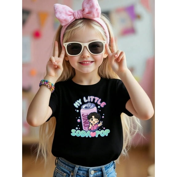 My Little Soda Pop Novelty Graphic Kid T-Shirt Casual Style With 100% Cotton Fabric,Suitable for Boys And Girls,Size From 4T-12Y,Ideal Gift for Kids
