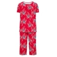 thumbnail image 5 of Nmnitkp Pajamas for Women Set Healthy Quality Fabric Womens Pajama Sets Short Sleeve Sleepwear Loose Casual Floral Pjs Set Capri Pants Lounge Sets with Pockets S-XXXL, 5 of 5