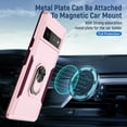 thumbnail image 2 of Dteck Case for Google Pixel 6 Pro,Shockproof Rubber Military Grade Dual Layer Case Ring Holder Kickstand Cover Support Magnetic Car Mount,Pink + Rose, 2 of 8