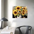 thumbnail image 3 of COMIO Inspirational Canvas Wall Art Flowers Wall Pictures Sunflower Cotton Artwork Bless The Food Before Us Signs Prints White Wooden Board for Kitchen Dinning Room Living Room Home Decor Framed, 3 of 4