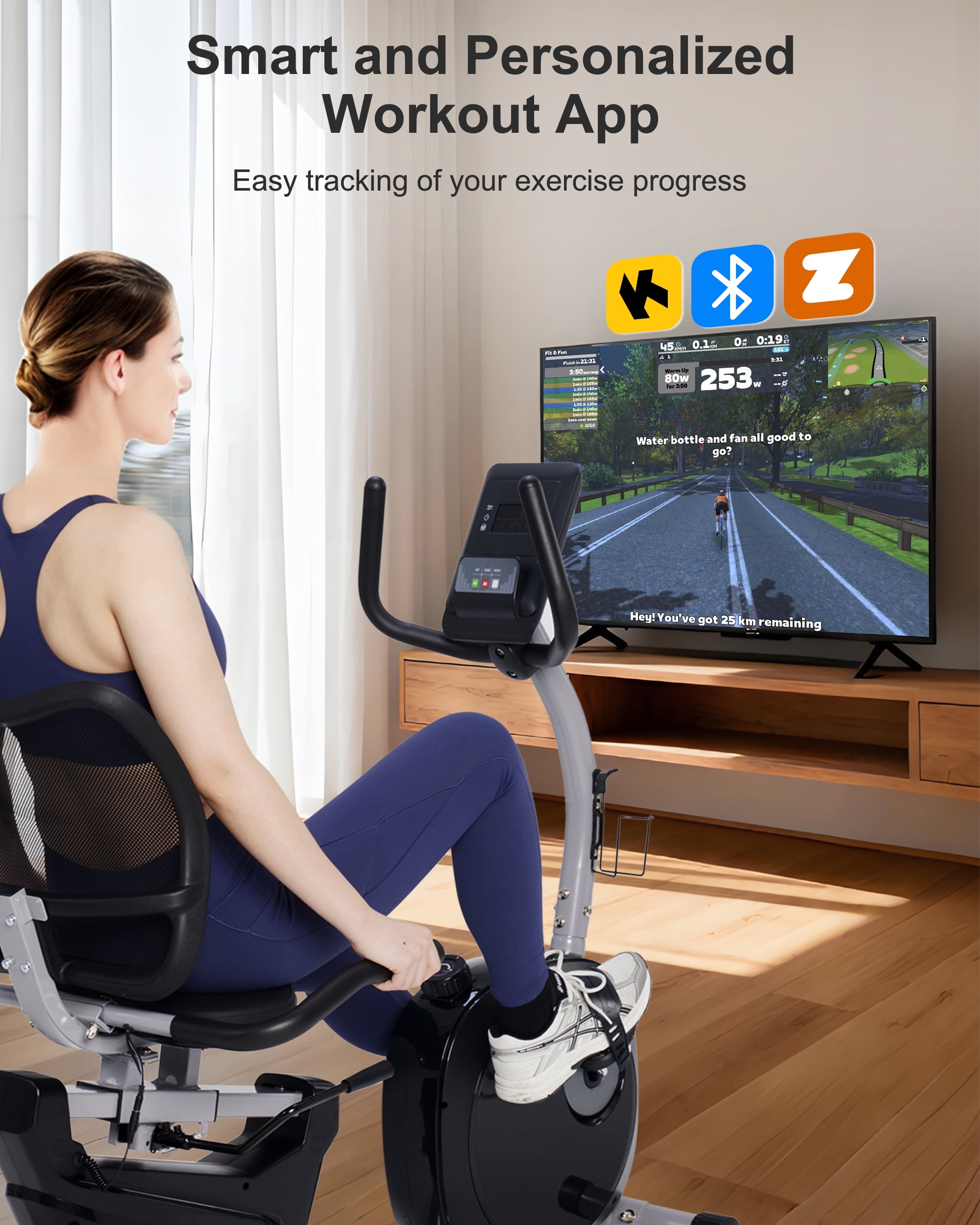 BORGUSI Recumbent Exercise Bike Home Stationary Quiet 16-Level Magnetic Resistance Large Comfortable Seat Heart Rate Monitor iPad Holder 400LBS Capacity for Seniors