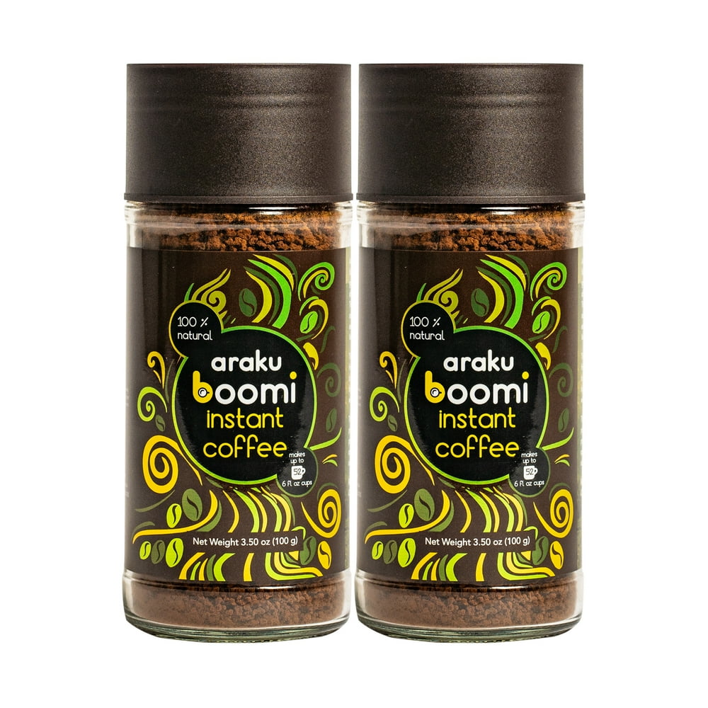 Araku Boomi Premium Instant Coffee, Medium Roast, 100 Arabica, Araku Valley, 3.5 oz. Jar