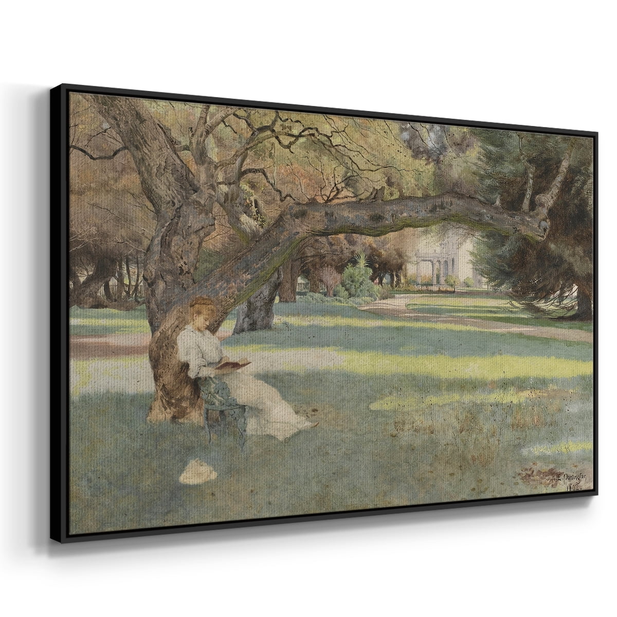 Vintage Botanical Print-LVI By Wexford Home Framed in Black Wood Gallery Wrapped Canvas 17 in. x 25 in.