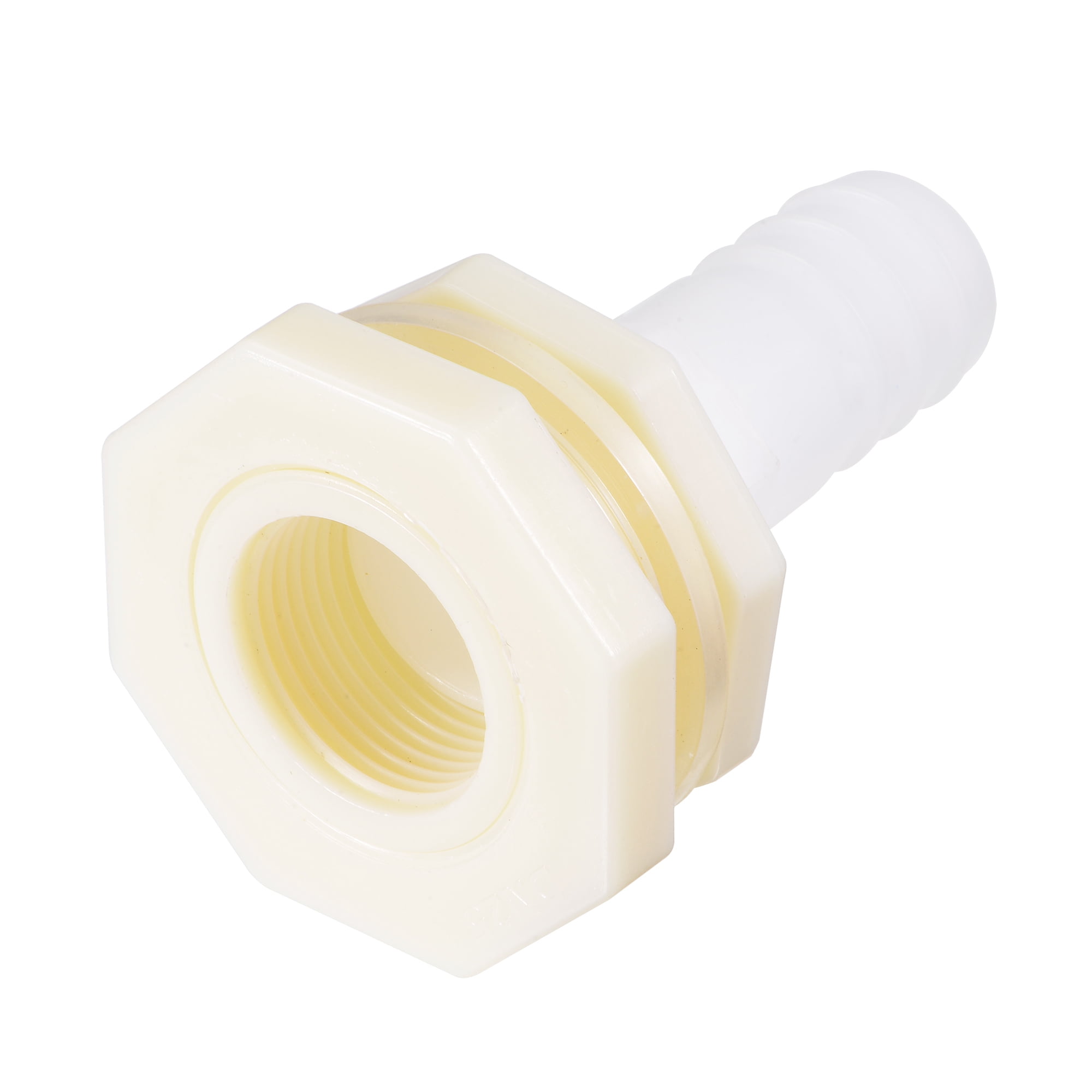 Uxcell 25mm Barbed x G1 Female ABS Bulkhead Fitting Adapter White
