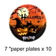 thumbnail image 5 of Qocolhg 10Pcs Halloween Paper Plates 7 Inch Pumpkin Disposable Plates Orange Decorative Dinner Plates for Party Supplies Table Decor, 5 of 6
