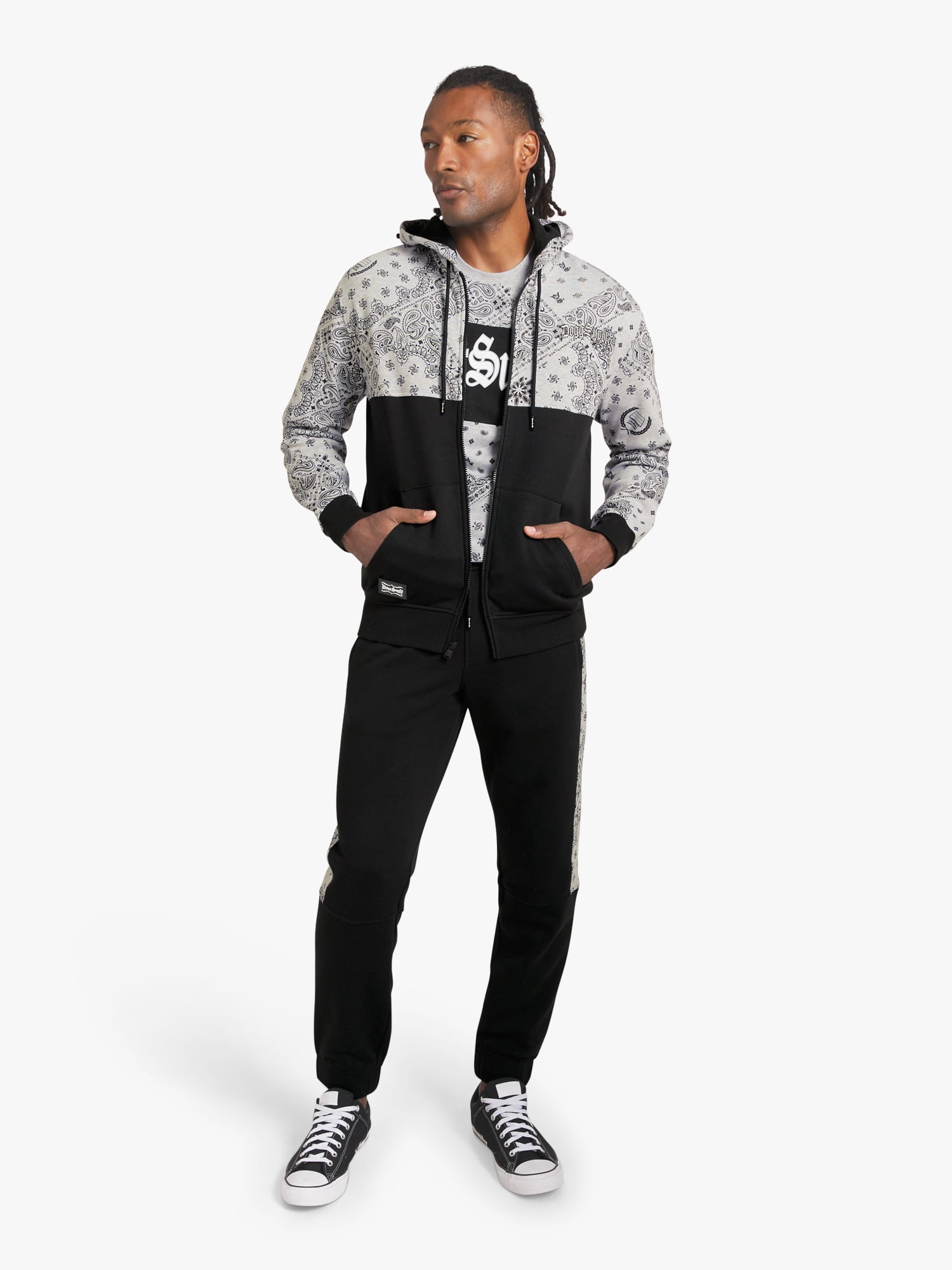 Dogg Supply by Snoop Dogg All-Gender Men's and Women's Bandana Print Fleece Joggers, Sizes XS-3XL