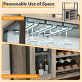 thumbnail image 4 of PIONEERWORKS 3-Tier Wine Bar Cabinet with Detachable Wine Rack and Storage Space, Buffet Cabinet with Glass Holder and Mesh Door, Sturdy MDF Construction for Dining Room Bar & Kitchen, 4 of 9
