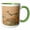 Green/White, variant on 3drose, Usa, Arizona, Amado. Greater Roadrunner with Lizard., 11oz Two-tone Yellow Mug