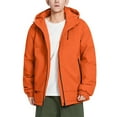 thumbnail image 2 of Mrmaere Men's Hooded Zip-Up Jacket Multi-Color Option Casual Warm Outerwear for Daily & Outdoor Wear Orange XXXL, 2 of 6