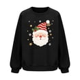 thumbnail image 4 of Sakmal Sweatshirts for Women Christmas Crew Neck Black Tops Cute Santa Claus Sweatshirt for Women, 4 of 7