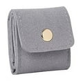 thumbnail image 2 of Mini Travel Jewelry Bag, Foldable Mini Travel Jewelry Pouch, Portable Jewelry Organizer with Buckle, Multi-compartment Design for Earrings, Rings, Necklaces (Gray), 2 of 9