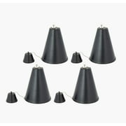 Hawaiian Cone Tabletop Oil Torch - Sophisticated Oil Lamp is Perfect as Centerpiece or Landscape Lighting - 60oz Bowl with Matching Snuffer and Fiberglass Wick, Set of 4 (Smooth Black)