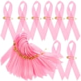thumbnail image 4 of KAKOWELY 200Pcs Fundraising Ribbons with Pin Breast Cancer Ribbons Breast Cancer Awareness Accessories,2.76"X1.77"X0.04", 4 of 5