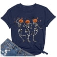 thumbnail image 4 of Halloween Shirts for Women T-Shirts Women's Halloween Print Loose T Shirt Blue XXL, 4 of 4