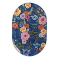 thumbnail image 3 of Unique Loom Blossom Collection Area Rug - Ashley (4' x 6' Oval Blue/Olive), 3 of 7