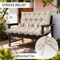 thumbnail image 3 of Pakunoda Porch Swing Cushions 47” X 40” X 5”, 2-3 Seater Bench Cushion with Backrest, Waterproof Replacement Outdoor Cushion with Tie, Cream, 3 of 6
