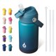 thumbnail image 1 of Bjpkpk Botella De Agua Aislada Con Tapa De Pajita Botellas De Agua Térmicas De 12 Oz Con Boquilla Suave Mango Flexible Y Bota Antideslizante Sin Bpa Vasos Térmicos De Metal De Acero Inoxidable A Prueb, 1 of 5
