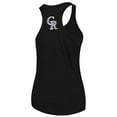 thumbnail image 3 of Women's Soft as a Grape Black Colorado Rockies Plus Size Swing for the Fences Racerback Tank Top, 3 of 3