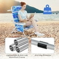 thumbnail image 6 of HLL 330lbs Folding Backpack Chairs for Adults with 5-Position Backrest, Storage Pockets, Towel Bar & Headrest, Foldable Low Beach Lounge, Portable Aluminum Lay Flat Camping Chair(Blue Stripe), 6 of 10
