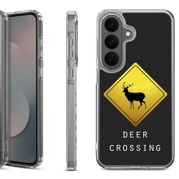 Shockproof Phone Case for Samsung Galaxy A37 5G, by OneToughShield - Road Sign Deer
