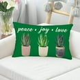 thumbnail image 2 of Green Succulent Plant Throw Pillow Cover 12x20 Inch Summer Tropical Cactus Potted Leaf Peace Joy Love Modern Home Decor Pillow Cases Botanical Cushion Cover for Sofa Couch, Cotton Linen, 2 of 6