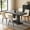 Gray+Beige（A）, variant on 46.2" Dining Table,Modern Square Dining Table for 4-6 People,Rectangular Dining Room Table with Sturdy Pedestal Base，Rectangle kitchen Table for Living Room, Apartment