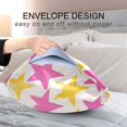 thumbnail image 4 of Yayeee Pillowcase Queen Size Set of 2 Satin Wrinkle Resistant Pillow Case, Yellow Pink Stars, 4 of 7