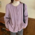 thumbnail image 3 of Rimocy - Cárdigan de cuello redondo de moda coreana para mujer, suéter de punto torcido de manga larga, abrigo para mujer, cárdigans elegantes de color liso para mujer, 3 of 6