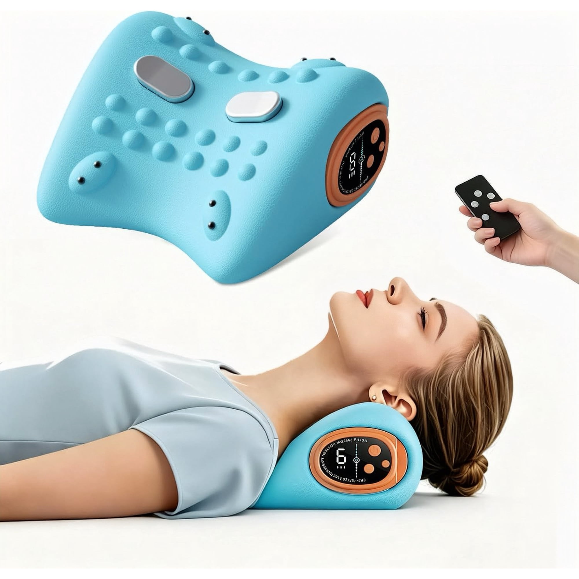 Neck Massager 2026 New Upgrade, 3-in-1 Heat, Pulse & Vibration Modes, Ergonomic Electric Neck and Shoulder Massager for Pain Relief & Relaxation at Home, Office, Travel