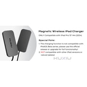 KUXIU M30 Magnetic Wireless Charger for iPad Pro 13´´ 11´´ M4 12.9´´ 11´´ Air 13´´ 11´´ M2 M3 ，35W /18W Fast Charging with 5.56ft USB C to C Charger Cable Smart ipad Charger