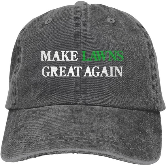 Make Lawns Great Again Hat Distressed Cotton Washed Baseball Cap Black Funny Denim Hats Unisex Adjustable