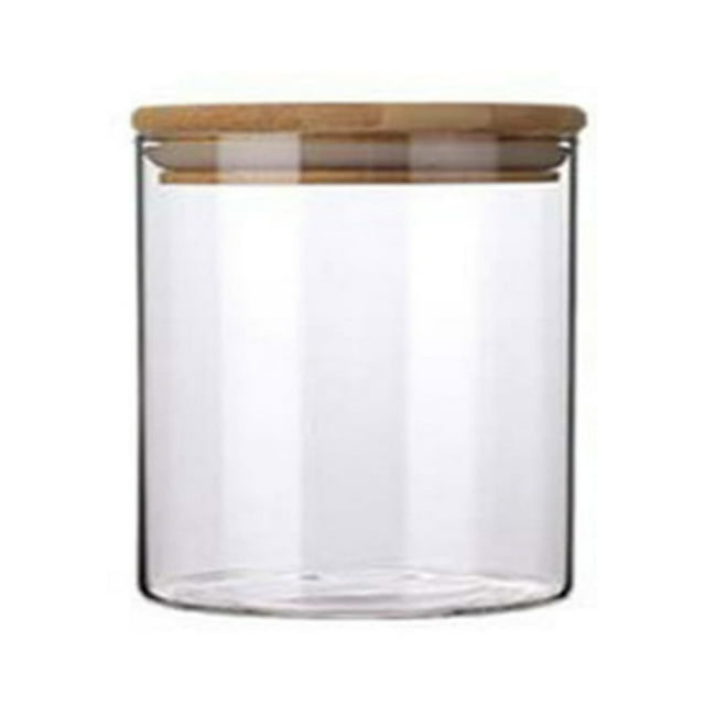 Transparent Clear High Cylinder Glass Sealed Kitchen Storage Bottle Jar with Lid Organization Container