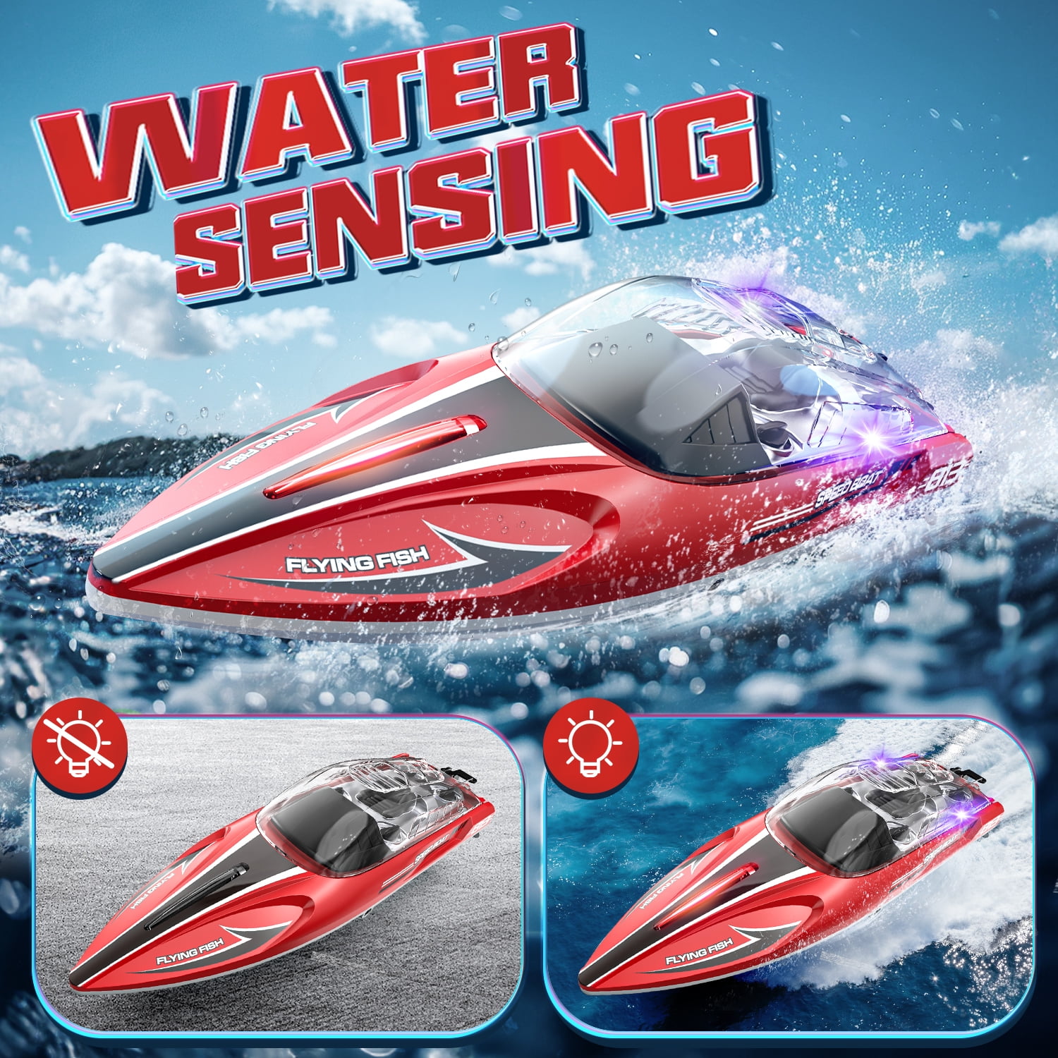 JoyStone RC Boat 25+ MPH, 2.4 GHz Racing Boats for Kids & Adults with Rechargeable Battery, Low Battery Alarm,Capsize Recovery,Gifts Boys Girls
