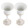 thumbnail image 5 of Miumaeov 2pcs 9.4" Metal Trumpet Vase, Wedding Decor Vase, Flower Decor Vase Plant Holder for Wedding, Party, Reception Ceremony Decor (White), 5 of 9