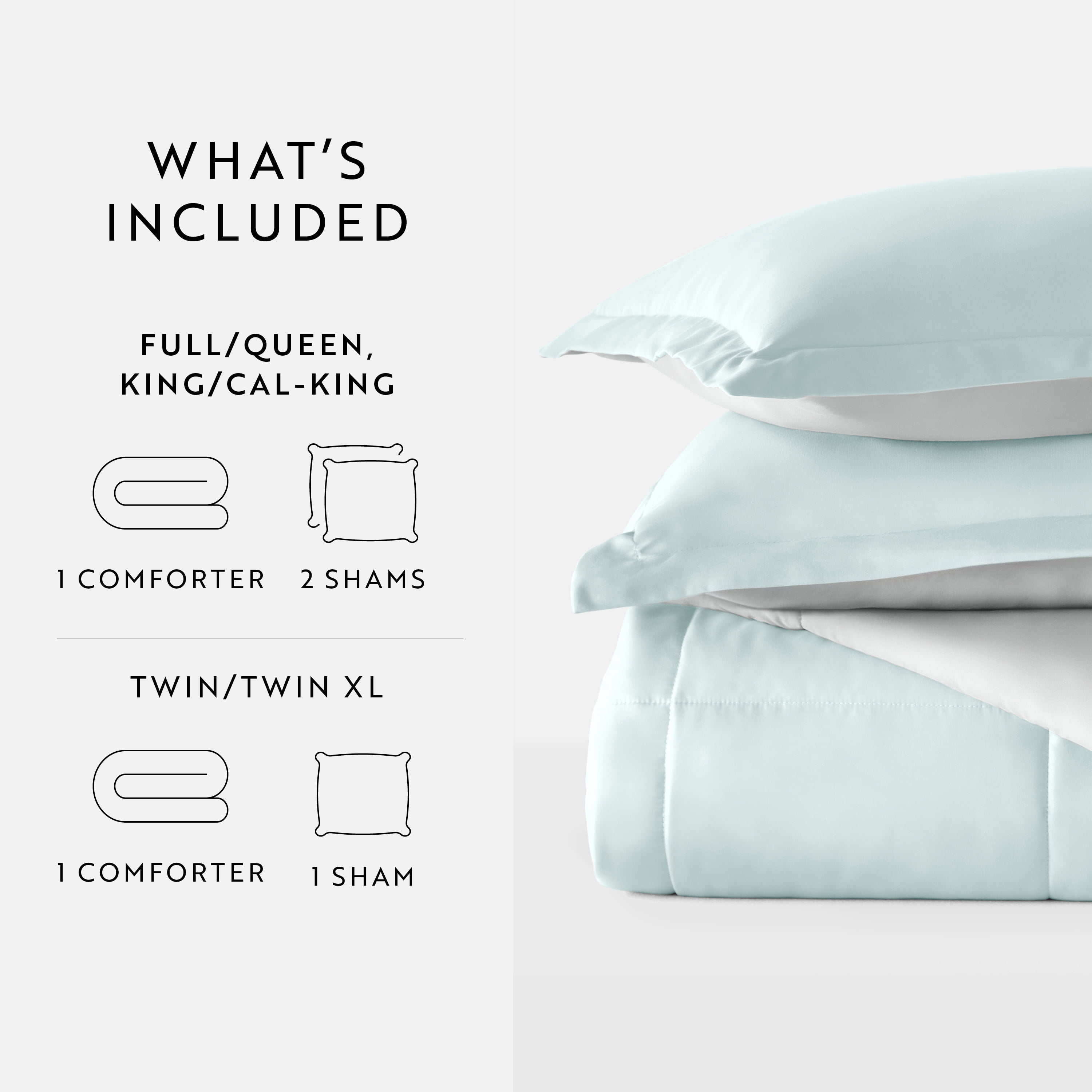 Noble Linens Soft 2-Piece Aqua & Gray Reversible All Season Lightweight Down Alternative Comforter Set, Twin/Twin XL