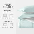 thumbnail image 5 of Noble Linens Soft 3-Piece Aqua & Gray Reversible All Season Lightweight Down Alternative Comforter Set, Full/Queen, 5 of 12