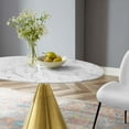 thumbnail image 6 of Modway Tupelo 42" Oval Artificial Marble Dining Table in Gold White, 6 of 6