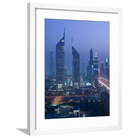 Emirates Towers, Sheik Zayed Road Area, Dubai, United Arab Emirates Framed Print Wall Art By Walter
