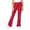 Red, variant on Girls Cotton Stretch Split Hem Flared Pants, Elastic Waist Slim Fit Solid Color Kids Micro Bell Bottom Trousers for Spring Autumn Daily Casual Wear(Khaki,7-8 Years)
