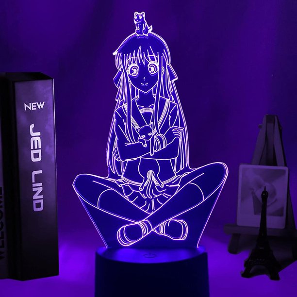 Cesta de frutas con luz Led de Anime Tohru Honda para decoración de dormitorio, luz nocturna, regalo de cumpleaños, lámpara de escritorio 3d para habitación de niños, cesta de frutas de Manga Feliz Sencillez
