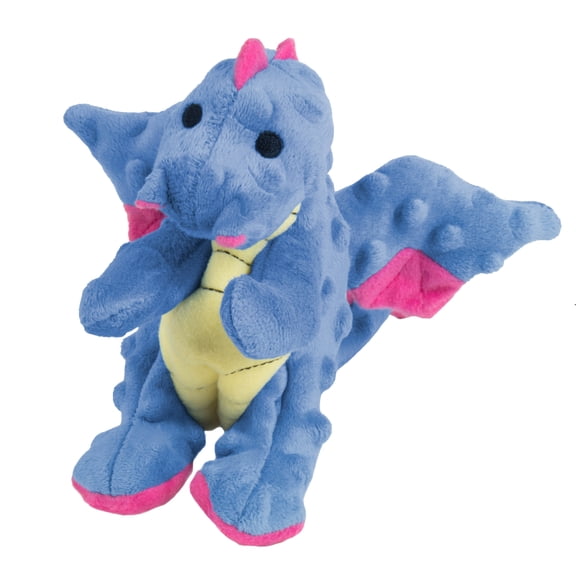 goDog Dragons Squeaky Plush Dog Toy, Chew Guard Technology - Periwinkle, Small