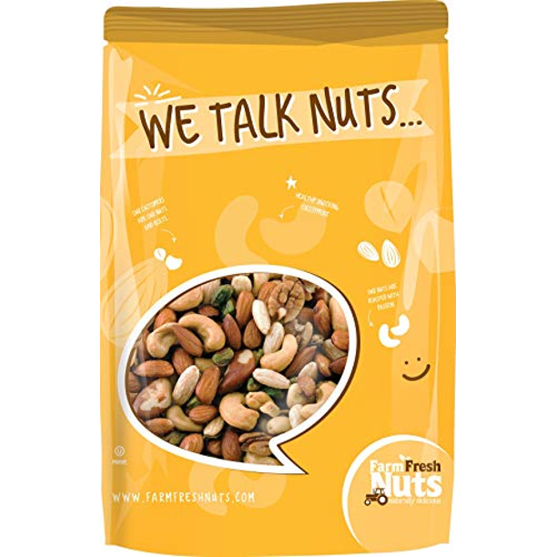 Farm Fresh Nuts Roasted Deluxe Mixed Nuts with Himalayan Salt, 8 Oz