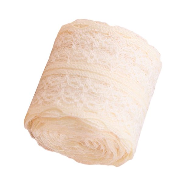Wosthever Banda de encaje para ropa de 10 metros, artesanía DIY, costura, decoración de boda, accesorios artesanales hechos a mano respetuosos Tela de costura y artesanía Beige 10mx4.5cm